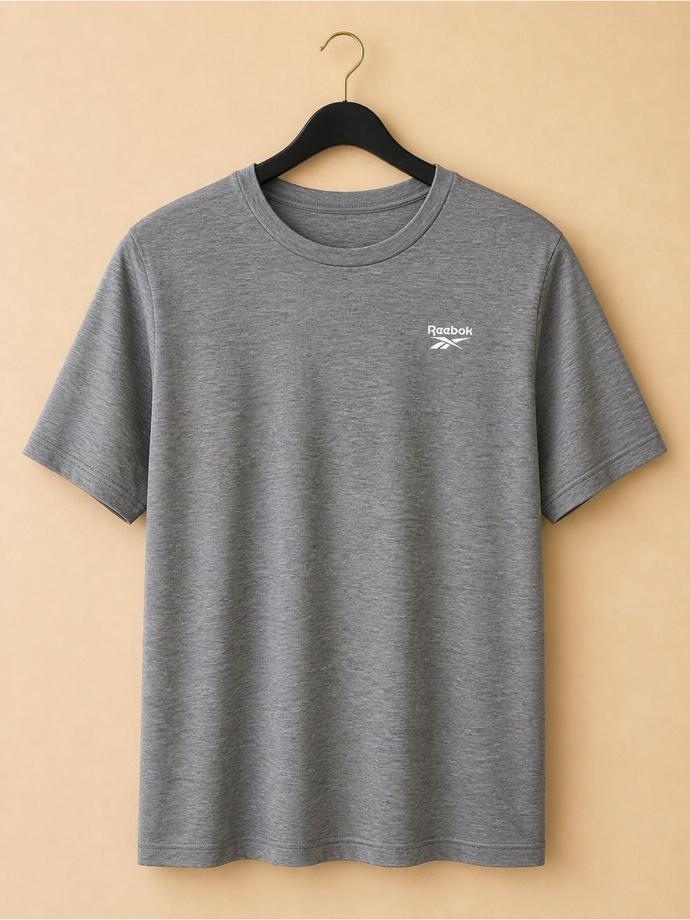 Reebok Gray Heather Logo Short Sleeve Tee